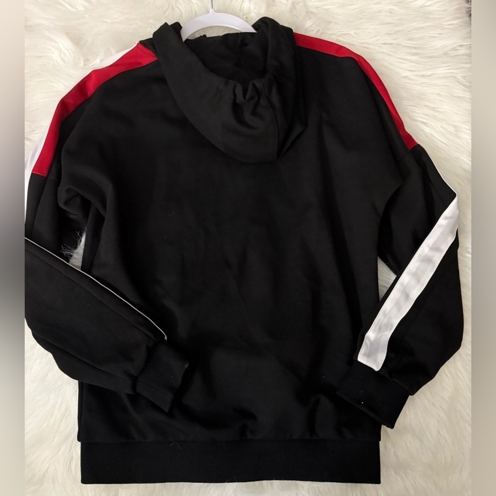 Active Black Hoodie with Red and White Stripes - Picture 5 of 5